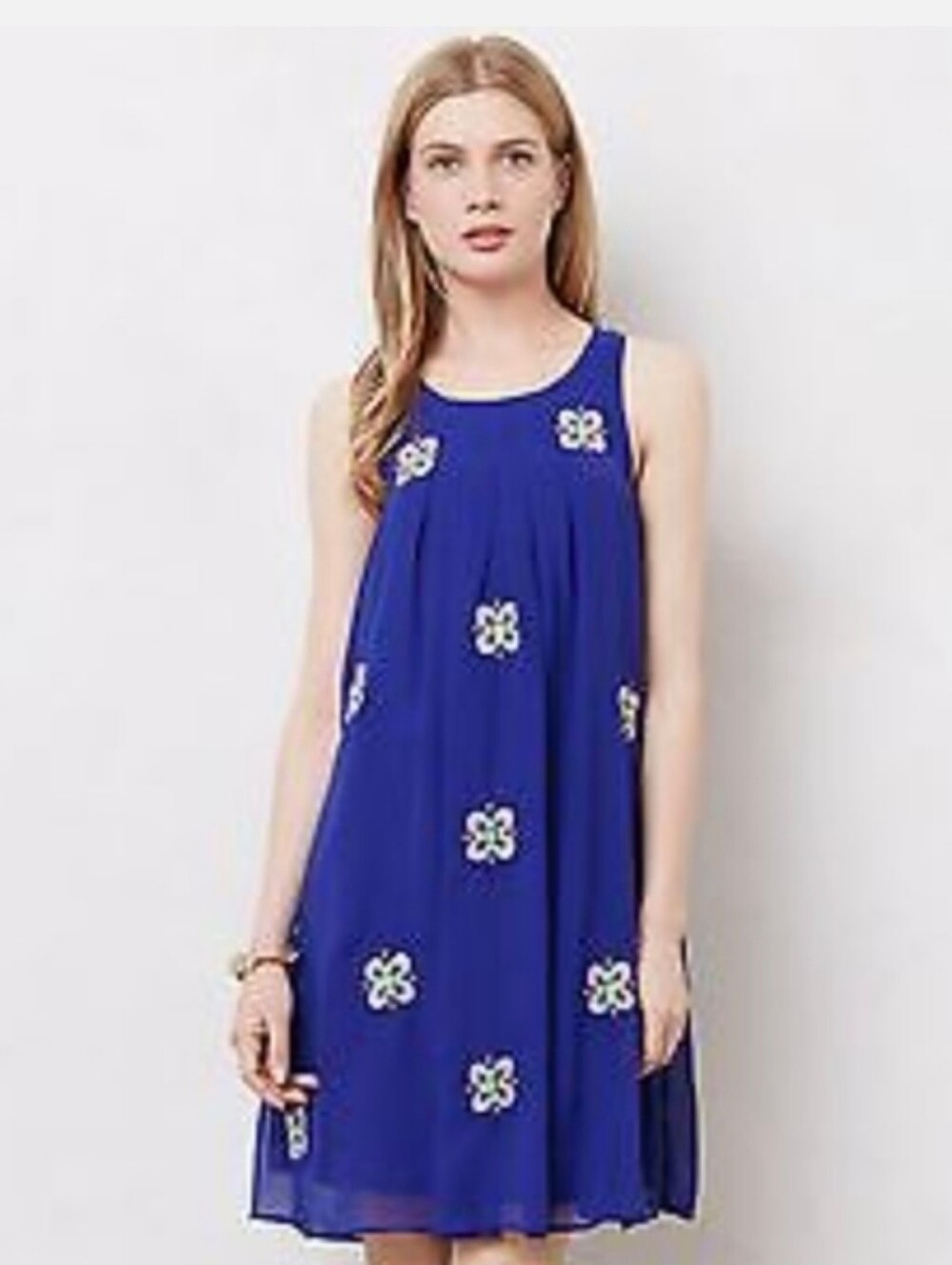 Anthropologie Leifsdottir Amapola Chiffon Embroidered Sequin Sleeveless Mini sz0